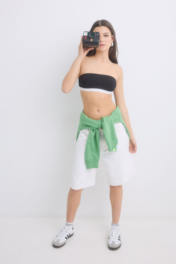 Womensecret Sujetador bandeau copas extraíbles negro negro