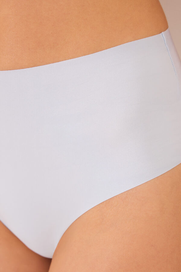 Womensecret Panty alta de microfibra azul azul