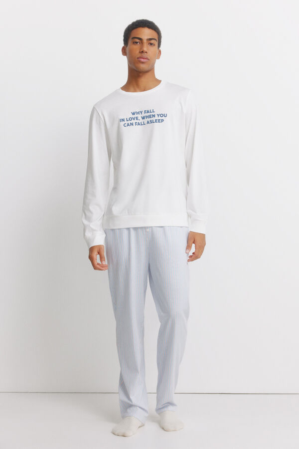 Women'secret Pijama mensaje de algod&oacute;n marfil