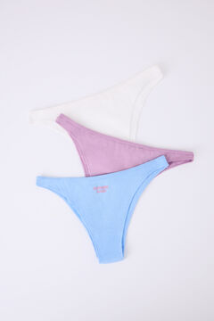 Womensecret Pack 3 bragas brasileñas blanco, azul, lila blanco