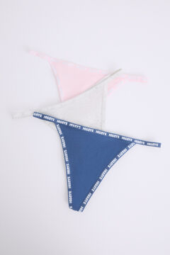 Womensecret Pack 3 tangas tira rosa, gris, azul blanco