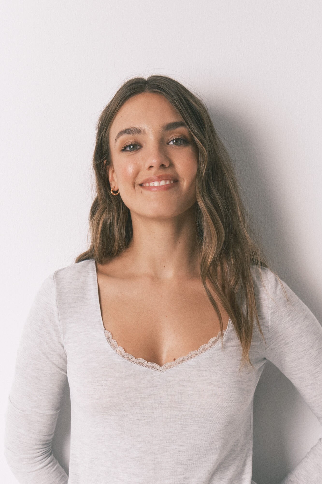 Women'secret Playera de tejido gris s&uacute;per suave