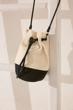 Womensecret Bolsa mediana canva y cuerda café
