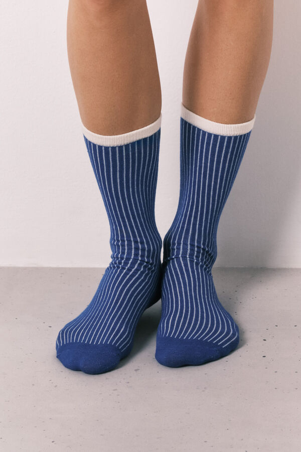 Women'secret Paquete de 3 calcetines largos con estampado de lib&eacute;lula estampado