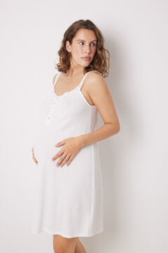 Womensecret Camisón "maternity" corto blanco marfil