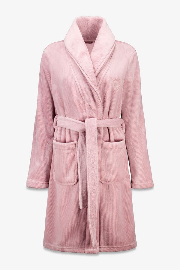 Women'secret Bata midi de forro polar rosa rosa