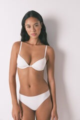 Women'secret Panty blanca cl&aacute;sica de corte limpio blanco