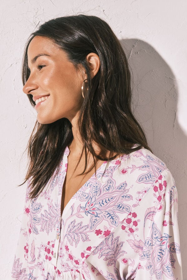 Women'secret Conjunto de falda y playera de dormir estampadas blanco