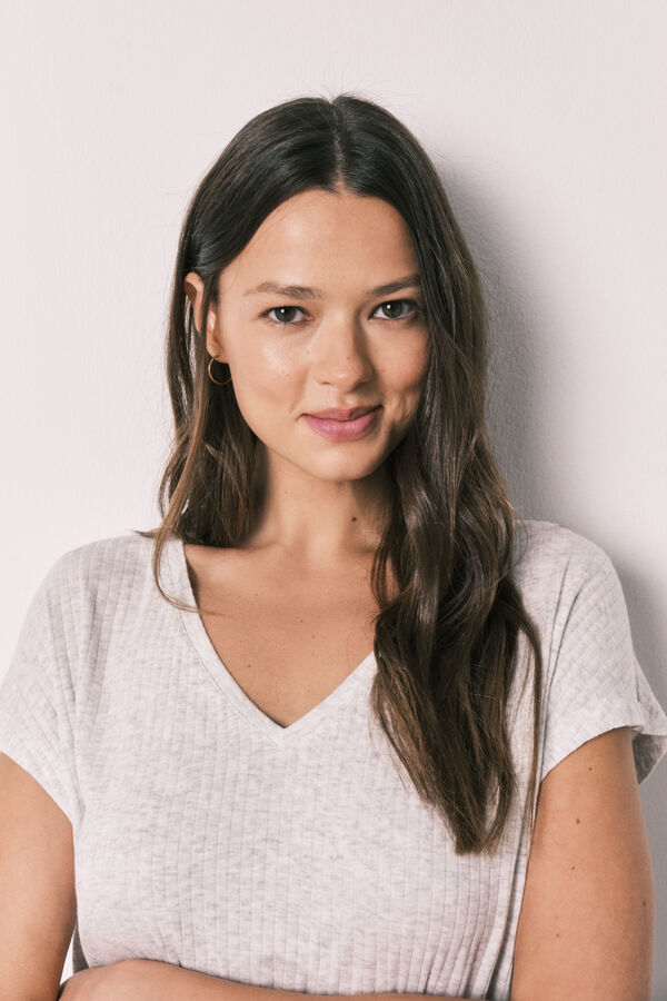 Women'secret Pijama capri suave de viscosa gris gris