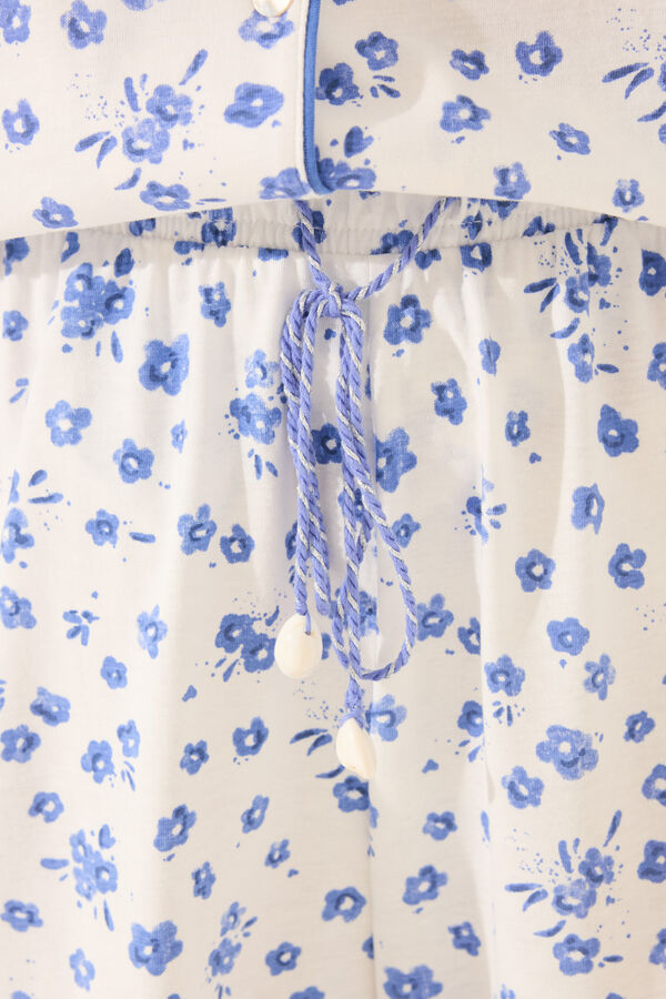 Womensecret Pijama camisera con estampado floral blanco blanco