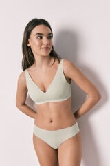 Women'secret Tanga de microfibra sin costuras verde verde