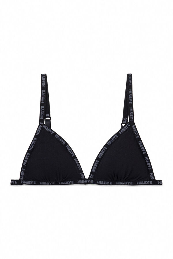 Womensecret Sujetador triangular algodón copas extraíbles negro negro
