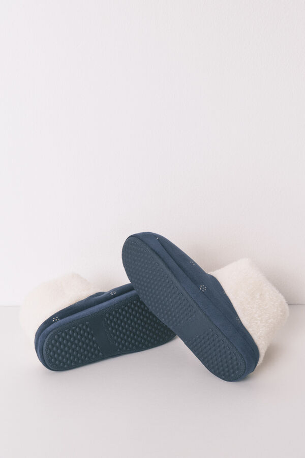 Women'secret Pantuflas tipo bota azules "Hogwarts" lurex azul