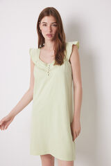 Womensecret Camisón midi verde volantes verde