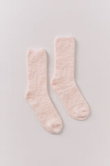 Women'secret Calcetines largos de piel de lurex rosa rosa