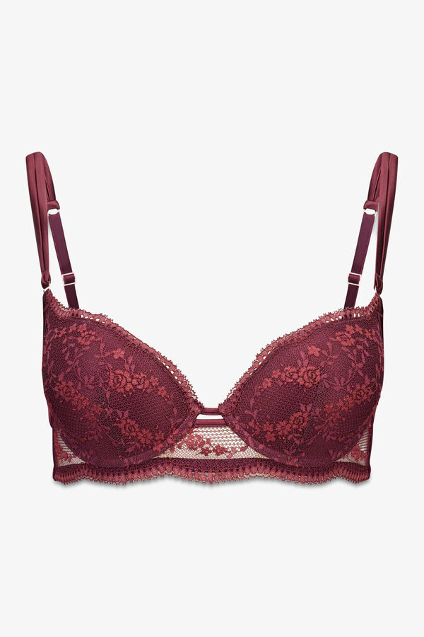 Women'secret Brasier GORGEOUS encaje push-up de burdeos p&uacute;rpura