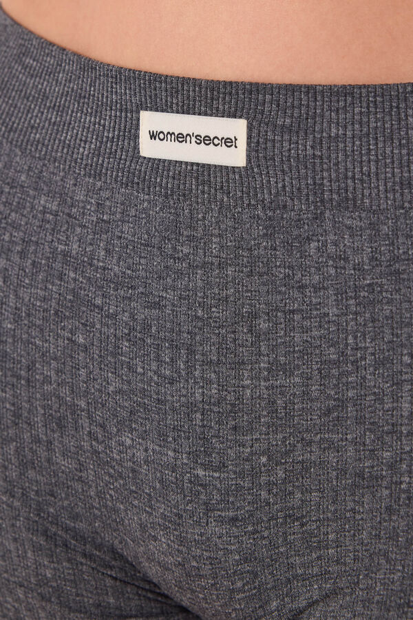 Womensecret Culotte de canalé gris sin sin costuras gris
