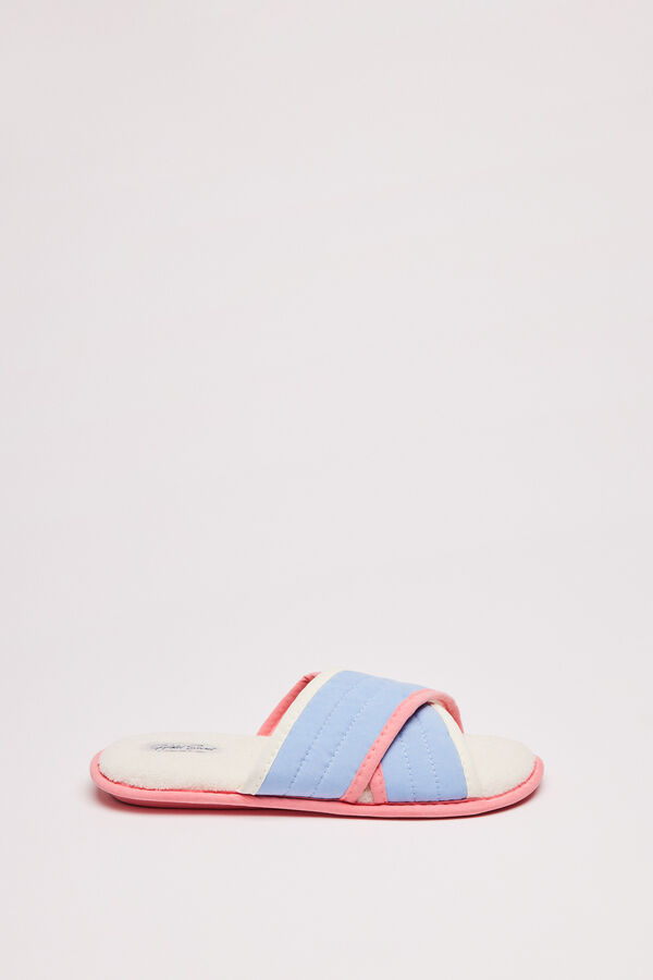 Womensecret Pantuflas tiras cruzadas lila morado/lila