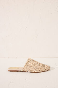 Womensecret Sandalia mule trenzado beige café