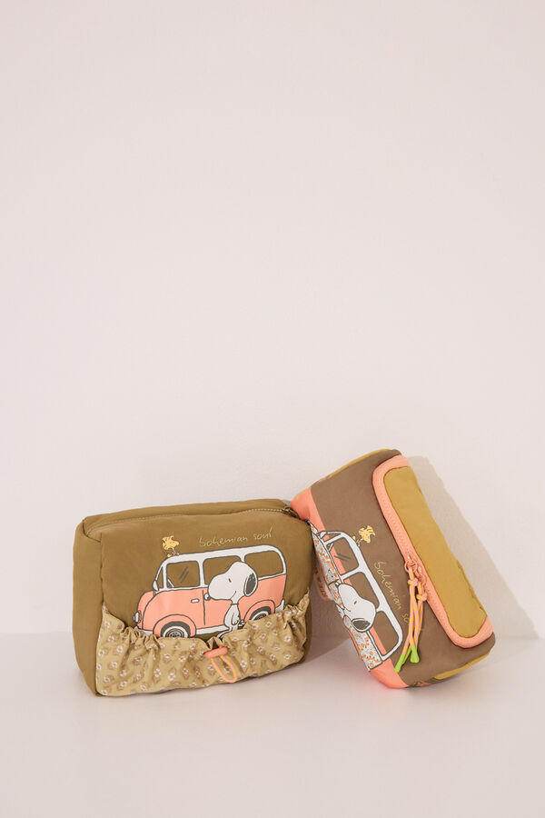 Womensecret Neceser mediano de nailon de Snoopy kaki