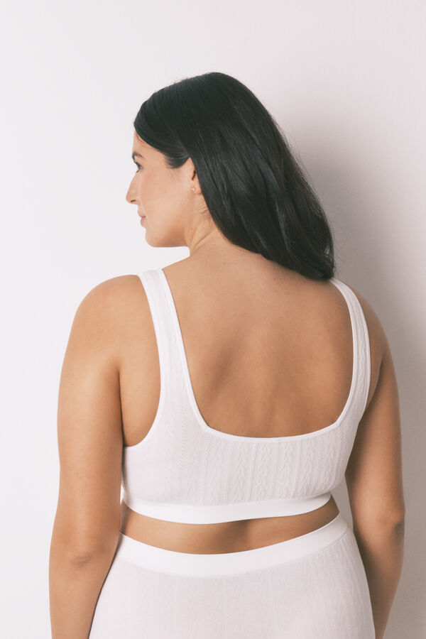 Women'secret Brasier top seamless tricot blanco marfil