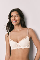 Women'secret Brasier cl&aacute;sico bordado de flores blanco BEAUTIFUL marfil