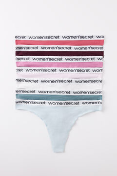 Womensecret Pack 7 tangas algodón logo blanco