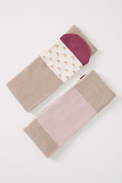 Womensecret Calcetines largos bloques café y rosa rosa