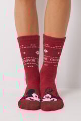 Womensecret Calcetines tricot rojo Mickey y Minnie beige