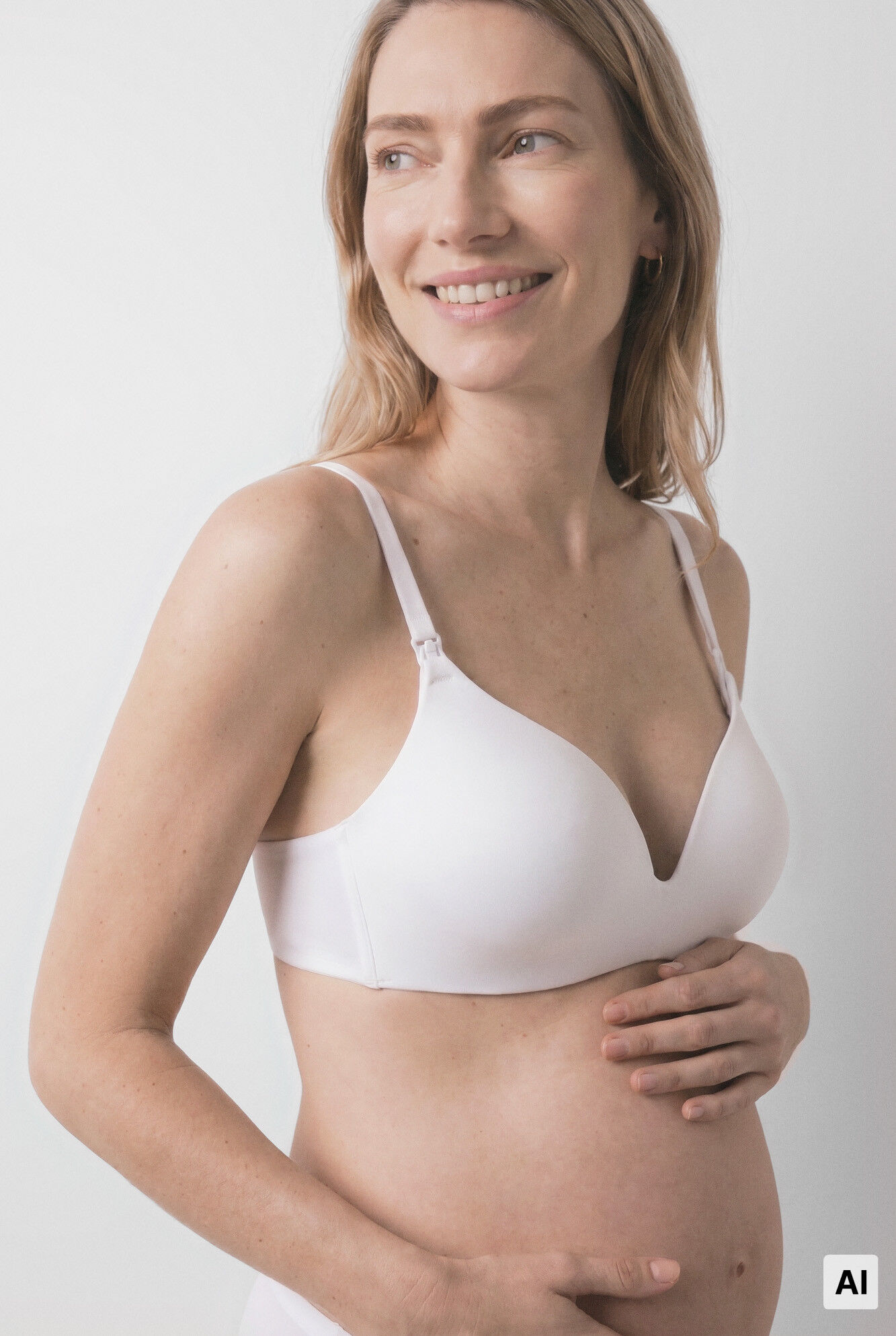 Women'secret Brasier maternity triangular con relleno blanco LOVELY