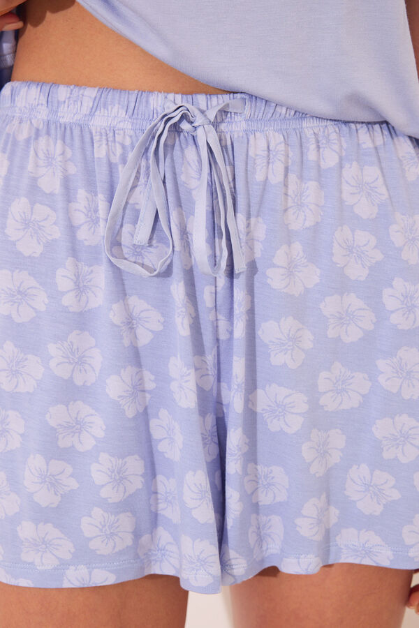 Womensecret Pijama corta azul con tirantes de Snoopy azul