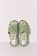 Women'secret Zapatillas de casa verde palmeras kaki