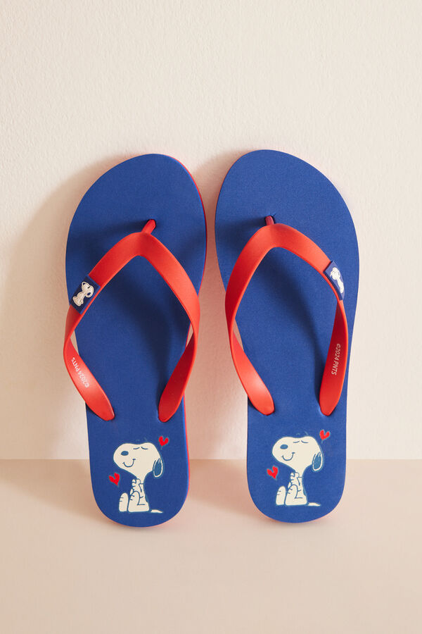 Womensecret Chanclas azul Snoopy estampado