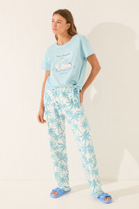 Womensecret Pijama larga verde Garfield verde