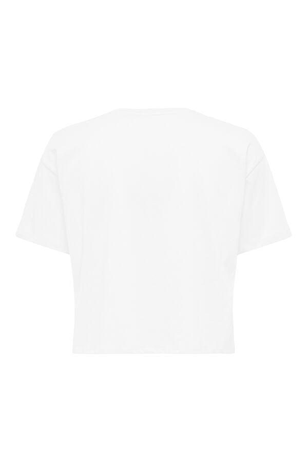 Only Play Playera corta de algod&oacute;n org&aacute;nico blanco