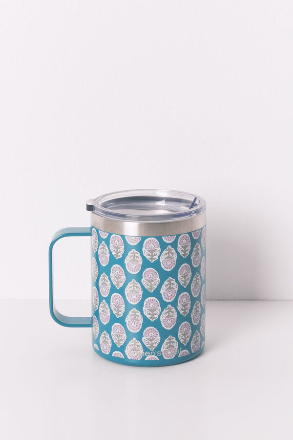 Womensecret Taza térmica con estampado verde estampado