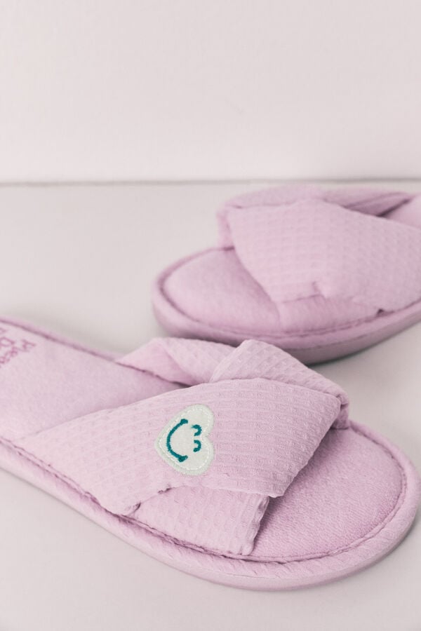 Women'secret Zapatillas de casa con nudo SmileyWorld&reg; verde