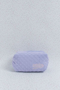 Womensecret Neceser de terciopelo terciopelo claro con logo bordado azul