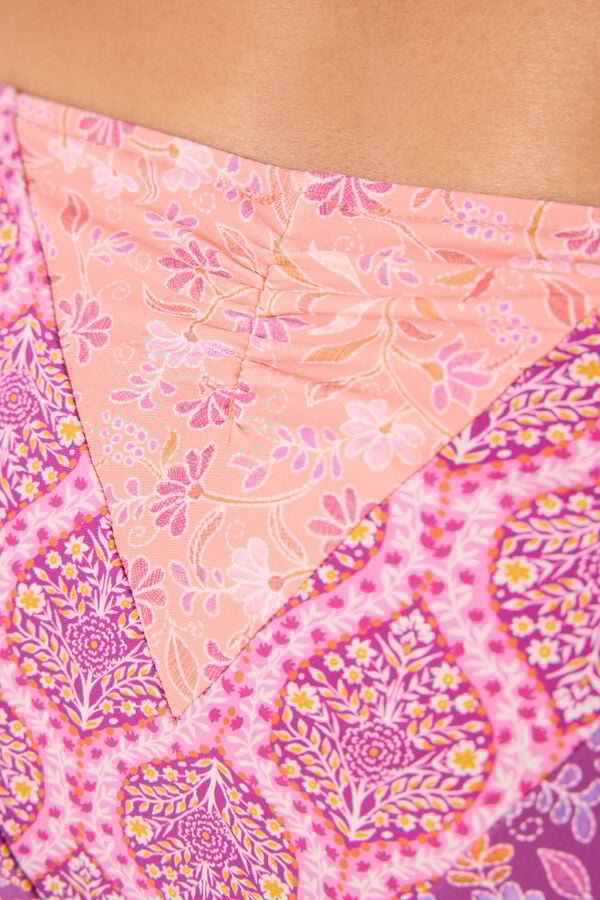 Womensecret Panty de bikini clásica con estampado floral rosa rosa
