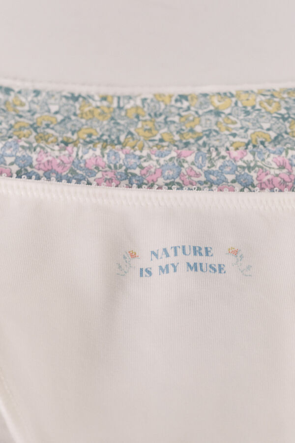 Women'secret Pack de 3 panties cl&aacute;sicas de algod&oacute;n estampado de flores estampado