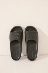 Womensecret Chanclas de plataforma negras negro