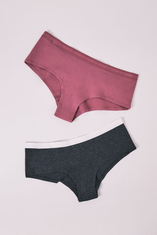 HI&BYE Pack 2 panties culotte de algod&oacute;n rosa rosa