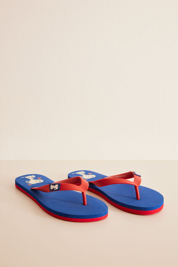 Womensecret Chanclas azul Snoopy estampado