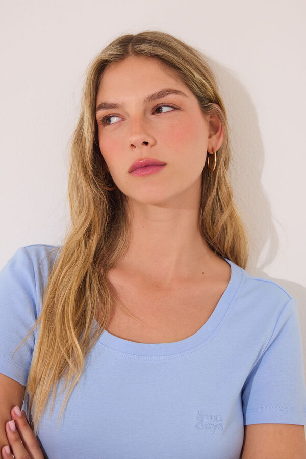 Womensecret Pijama corta de algodón azul azul