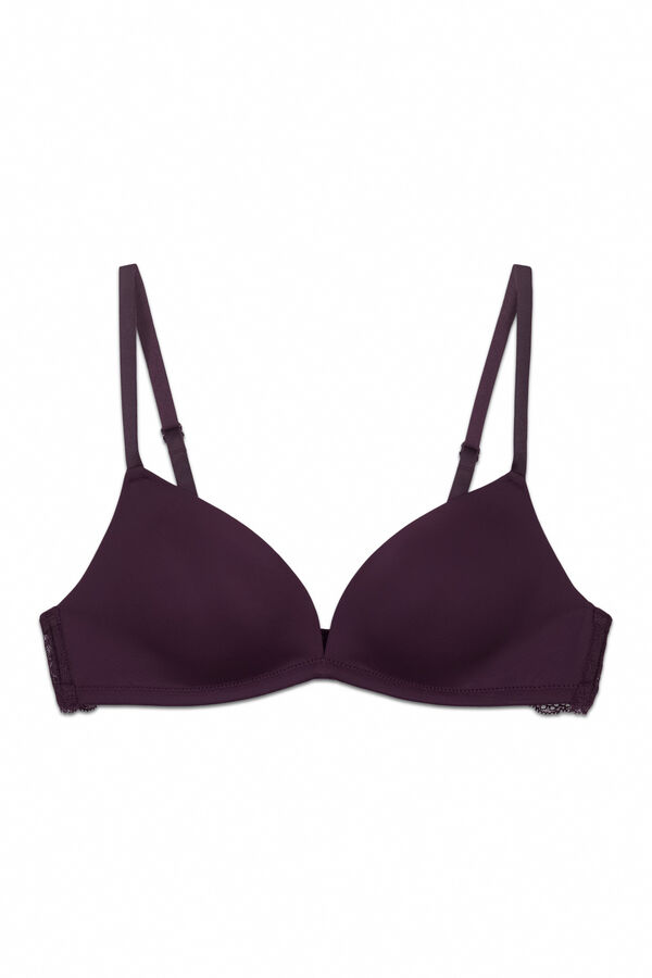 Women'secret Brasier triangular relleno de encaje morado CHARMING morado/lila