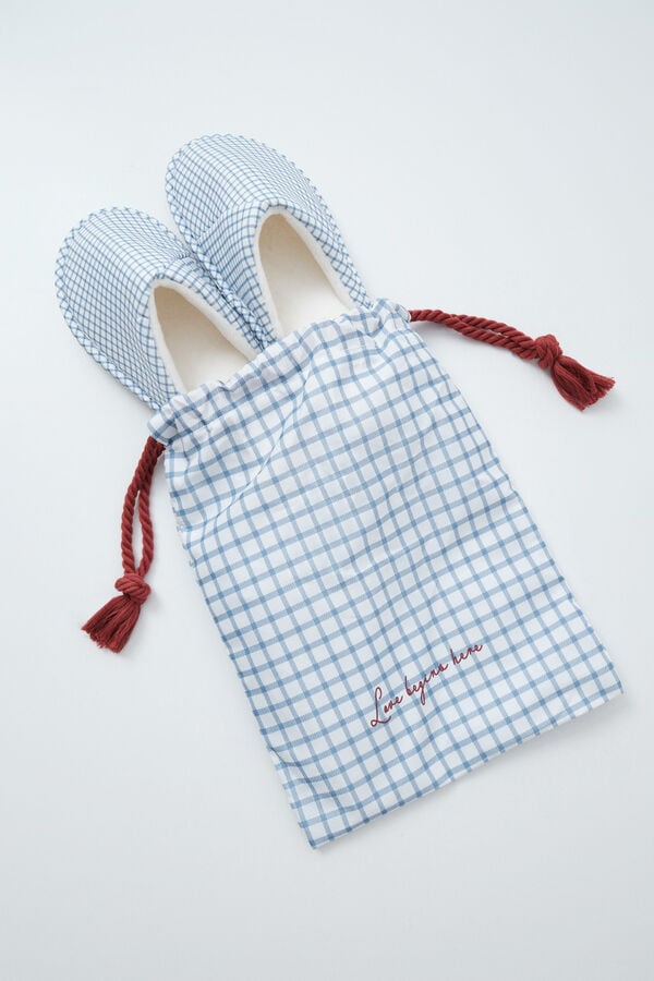 Women'secret Pantunflas estampado vichy blanco