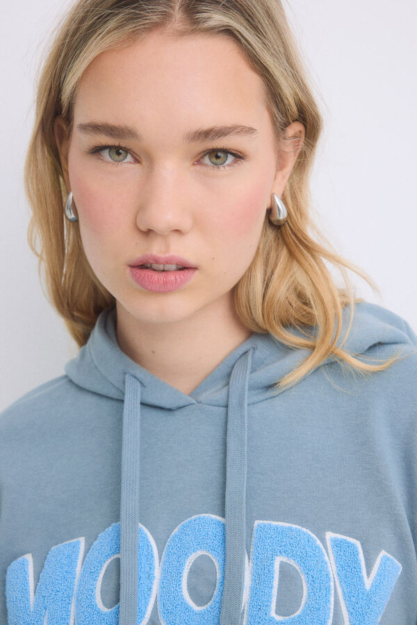 Womensecret Sudadera capucha felpa algodón gris gris
