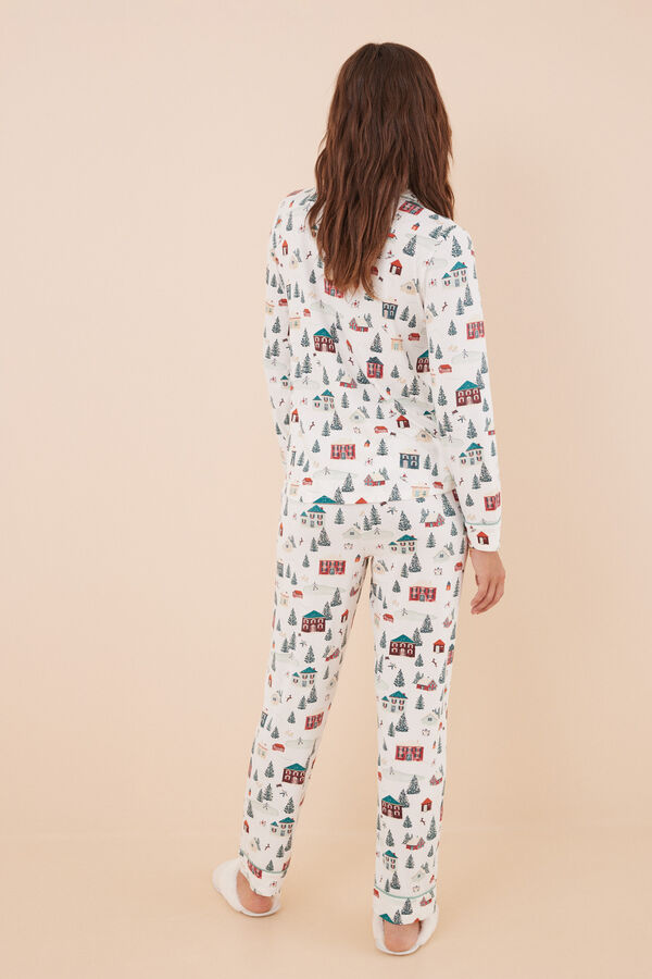 Womensecret Pijama camisera Navidad blanco