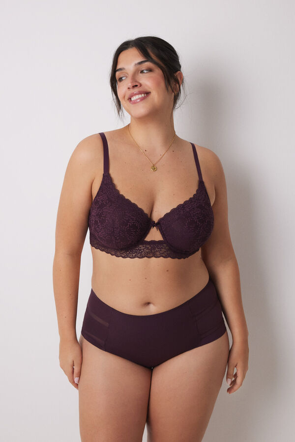 Womensecret BEAUTIFUL brasier clásico relleno encaje burdeos morado/lila