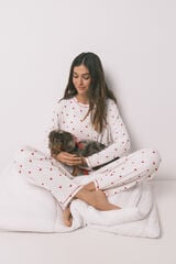 Women'secret Pijama larga estampado Mickey Cherry blanco